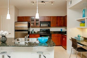 3000 Sage - glass front cabinets
